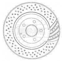 Borg & Beck, Borg & Beck Brake Disc Single  - BBD5781S fits Mercedes S Class S55 AMG 00-02