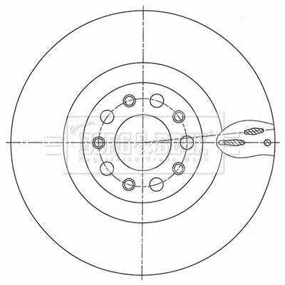 Borg & Beck, Borg & Beck Brake Disc Single  - BBD6166S fits Giulia 2.0 08/16-