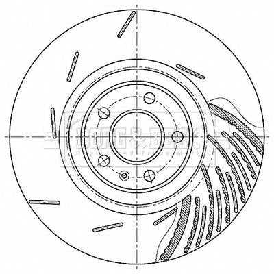 Borg & Beck, Borg & Beck Brake Disc Single  - BBD6198S fits Macan (Silver Calipers) 02/14-