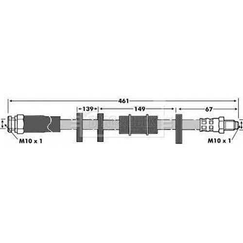 Borg & Beck, Borg & Beck Brake Hose  - BBH6062 fits Citroen C25,Fiat Ducato,Talbot