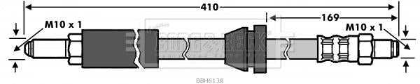 Borg & Beck, Borg & Beck Brake Hose  - BBH6138 fits Ford Escort III, Orion 83-90