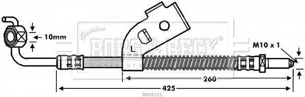 Borg & Beck, Borg & Beck Brake Hose  - BBH6151 fits Ford Escort,Orion