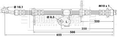 Borg & Beck, Borg & Beck Brake Hose  - BBH6198 fits Honda Civic,Civic Shuttle,CRX