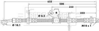 Borg & Beck, Borg & Beck Brake Hose  - BBH6199 fits Honda Civic,Civic Shuttle,CRX