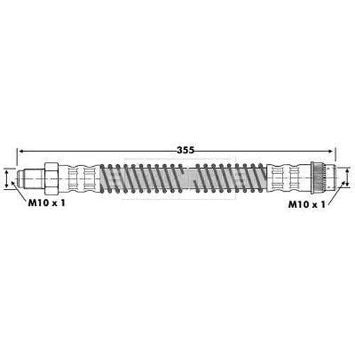 Borg & Beck, Borg & Beck Brake Hose  - BBH6254 fits PSA Saxo,106 (3 stud) 91-03