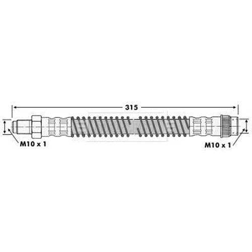 Borg & Beck, Borg & Beck Brake Hose  - BBH6255 fits Cit AX,Saxo,Peugeot 106