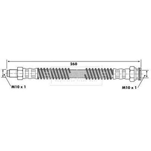 Borg & Beck, Borg & Beck Brake Hose  - BBH6259 fits Peugeot 205,309