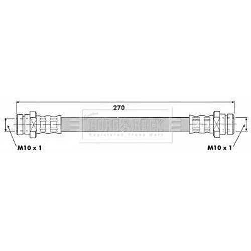 Borg & Beck, Borg & Beck Brake Hose  - BBH6327 fits Mit.Cordia,L300,Lancer,Tredia