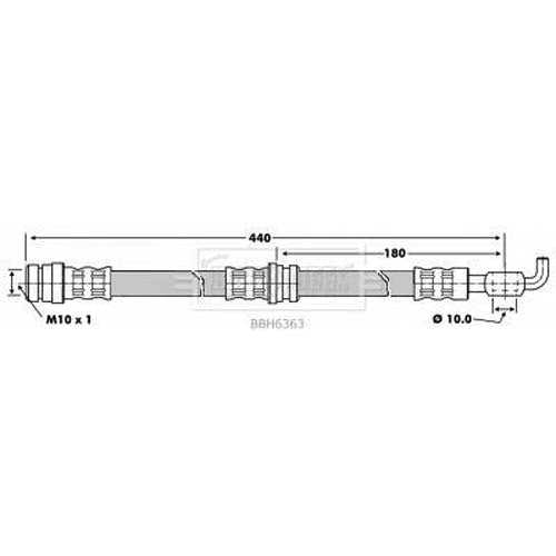 Borg & Beck, Borg & Beck Brake Hose  - BBH6363 fits Mazda 323 85-91