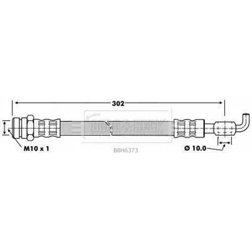 Borg & Beck, Borg & Beck Brake Hose  - BBH6373 fits Mazda E2000,E2200 Van 84-