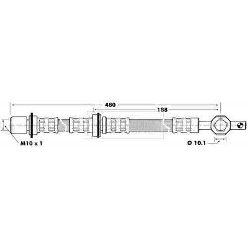 Borg & Beck, Borg & Beck Brake Hose  - BBH6443 fits Toyota Carina,Celica,Corolla