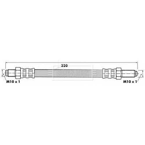 Borg & Beck, Borg & Beck Brake Hose  - BBH6512 fits Saab 90,99,900  74-93