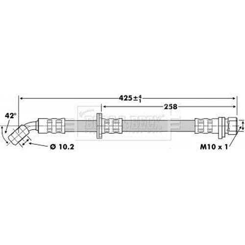 Borg & Beck, Borg & Beck Brake Hose  - BBH6743 fits Honda Accord VI(CH,CK,CG,CL)