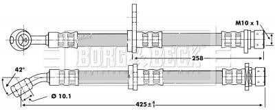 Borg & Beck, Borg & Beck Brake Hose  - BBH6744 fits Honda Accord VI(CH,CK,CG,CL)