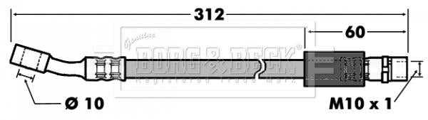 Borg & Beck, Borg & Beck Brake Hose  - BBH6747 fits GM Combo,Corsa,Tigra