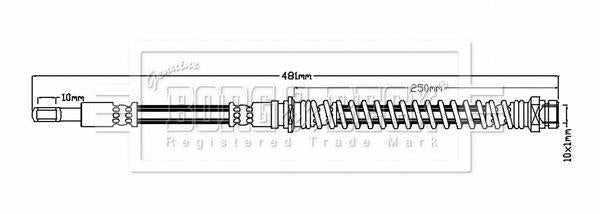 Borg & Beck, Borg & Beck Brake Hose  - BBH6814 fits M'bishi Carisma,Volvo S40,V40