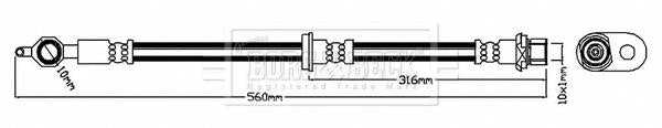 Borg & Beck, Borg & Beck Brake Hose  - BBH6862 fits Toyota Yaris 99-