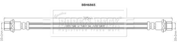 Borg & Beck, Borg & Beck Brake Hose  - BBH6865 fits Toyota Corolla,Yaris