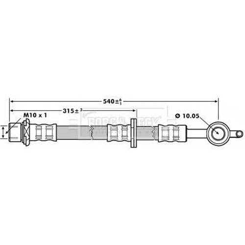 Borg & Beck, Borg & Beck Brake Hose  - BBH7271 fits Toyota Yaris,Yaris Verso