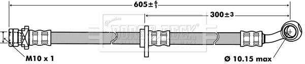 Borg & Beck, Borg & Beck Brake Hose  - BBH7441 fits Honda FR-V 1.7,1.8,2.0,2.2