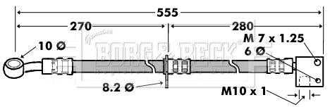 Borg & Beck, Borg & Beck Brake Hose  - BBH7444 fits Honda Jazz (GD) 02-08