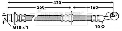 Borg & Beck, Borg & Beck Brake Hose  - BBH7450 fits Honda S2000 (AP) 99-07