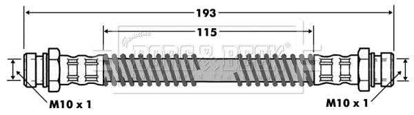 Borg & Beck, Borg & Beck Brake Hose  - BBH7461 fits Hyundai Trajet 2.0,2.7 00-08