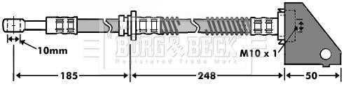 Borg & Beck, Borg & Beck Brake Hose  - BBH7462 fits Hyundai Tucson,Kia Sportage