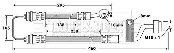 Borg & Beck, Borg & Beck Brake Hose  - BBH7466 fits Kia Cerato 04-