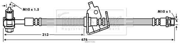 Borg & Beck, Borg & Beck Brake Hose  - BBH7736 fits Chevi Cruze,GM Astra GTC,Astra