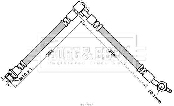 Borg & Beck, Borg & Beck Brake Hose  - BBH7897 fits Toyota Yaris P1