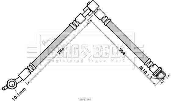 Borg & Beck, Borg & Beck Brake Hose  - BBH7898 fits Toyota Yaris P1