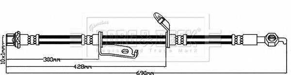 Borg & Beck, Borg & Beck Brake Hose  - BBH7946 fits Toyota Auris,Corolla,Verso