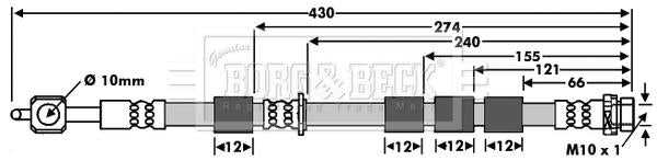 Borg & Beck, Borg & Beck Brake Hose  - BBH7953 fits Ford Fiesta VI,B-Max