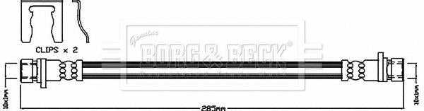 Borg & Beck, Borg & Beck Brake Hose  - BBH8338 fits Honda Jazz III 1.2,1.3,1.4 08-