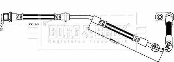 Borg & Beck, Borg & Beck Brake Hose  - BBH8340 fits Toyo Yaris 1.0,1.3,1.4,1.5 10-