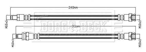 Borg & Beck, Borg & Beck Brake Hose  - BBH8753 fits Fourtwo Coupe 1/07>06/14