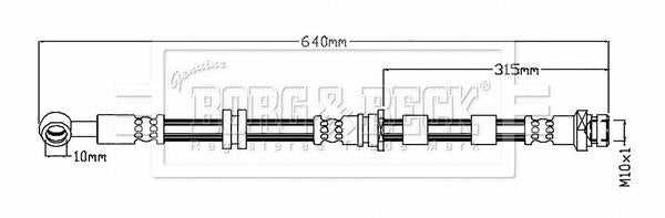 Borg & Beck, Borg & Beck Brake Hose  - BBH8754 fits ASX (GA),Outlander III (GG,GF,ZJ) 07/12>