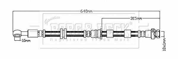 Borg & Beck, Borg & Beck Brake Hose  - BBH8755 fits ASX (GA),Outlander III (GG,GF,ZJ) 07/12>