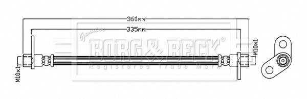 Borg & Beck, Borg & Beck Brake Hose  - BBH8756 fits ASX (GA),Outlander III (GG,GF,ZJ) 07/12>