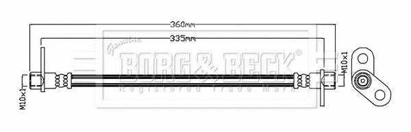 Borg & Beck, Borg & Beck Brake Hose  - BBH8757 fits ASX (GA),Outlander III (GG,GF,ZJ) 07/12>