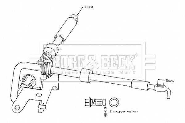 Borg & Beck, Borg & Beck Brake Hose  - BBH8799 fits 3008 SUV (M_), 5008 II 2016-