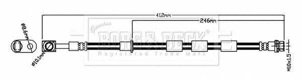 Borg & Beck, Borg & Beck Brake Hose  - BBH8823 fits Fiesta VII CE1 2017-