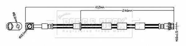 Borg & Beck, Borg & Beck Brake Hose  - BBH8824 fits Fiesta VII CE1 2017-