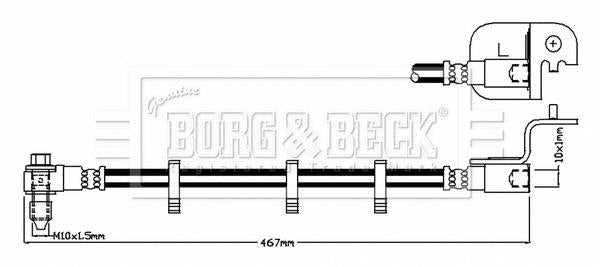 Borg & Beck, Borg & Beck Brake Hose  - BBH8830 fits S Type (X200) 2002-2008