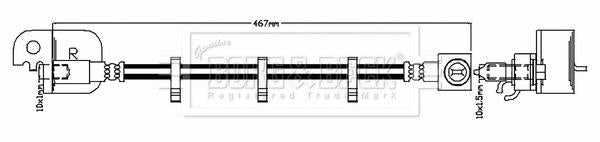 Borg & Beck, Borg & Beck Brake Hose  - BBH8831 fits S Type (X200) 2002-2008