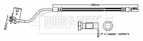 Borg & Beck, Borg & Beck Brake Hose  - BBH8834 fits S Type (X200) 2002-2008