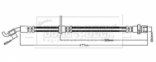 Borg & Beck, Borg & Beck Brake Hose  - BBH8842 fits Impreza Estate,Saloon GG,GD,GR 2000-