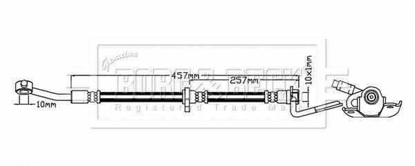 Borg & Beck, Borg & Beck Brake Hose  - BBH8844 fits Range Rover II P38A 1994-2002