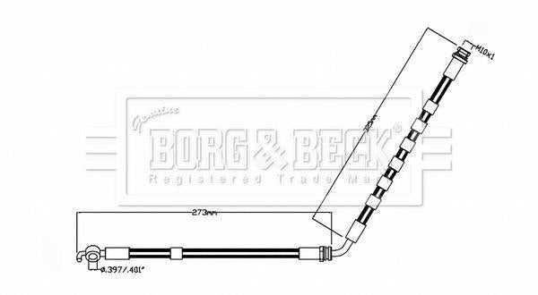 Borg & Beck, Borg & Beck Brake Hose  - BBH8852 fits Ranger TKE 2011-